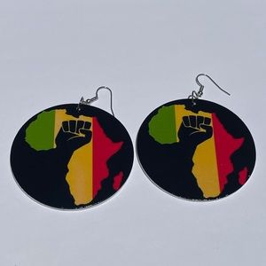 NEW African wooden dangle earrings